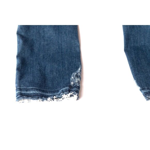 FRAME Denim Women's Sz 31 Le High Straight Raw Hem Distressed Jeans Medium Wash - Picture 7 of 13
